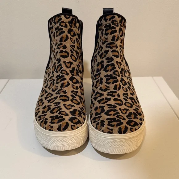 Steve Madden Women's Leopard Print Sneaker Booties Size 8 - Picture 3 of 8